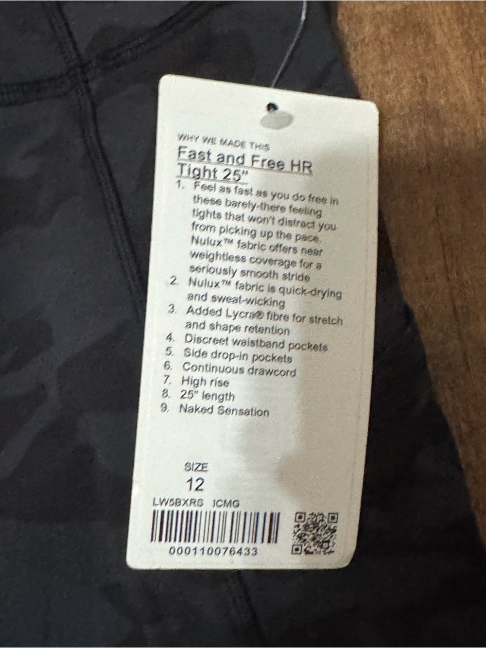 lululemon Fast and Free Camo High-Rise Leggings 25in Size 12 - Picture 3 of 4